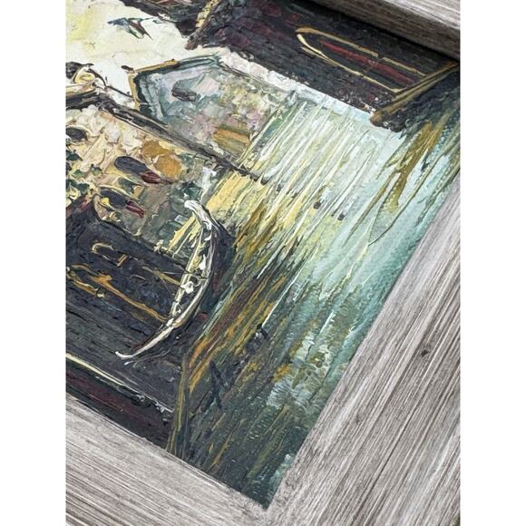 Vintage Original Oil Painting Venice Italy Canal Signed Framed 8x10 Art Adams? - Picture 8 of 11